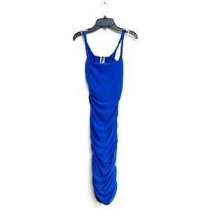 Uptown Royal blue spaghetti strap dress. RUCHED DRESS size Small